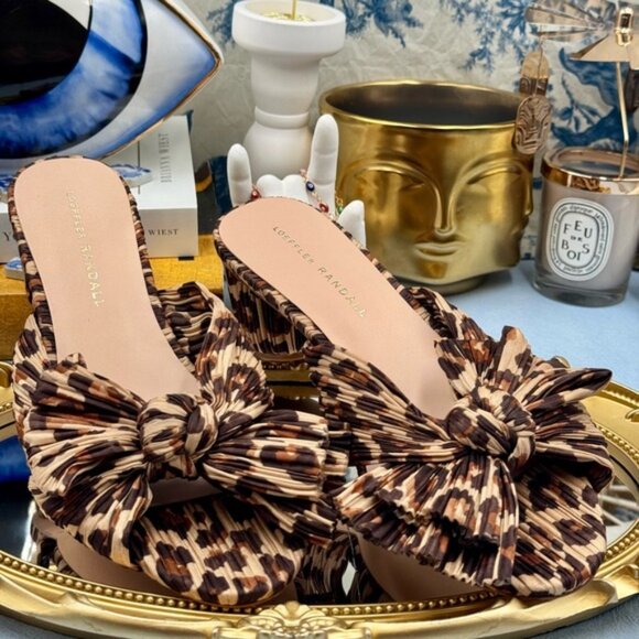 🆕 LOEFFLER RANDALL 🧿 NWOB Emilia Heeled Mules, Brown Leopard, Sz 7 - Picture 8 of 15